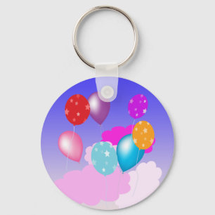 Llavero globos y nubes coloridas accesorios de fiesta
