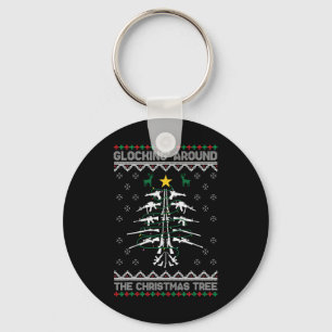 Llavero Glocking Alrededor Del Árbol De Navidad Suéter Feo
