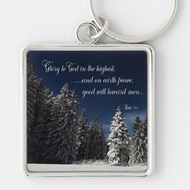 Llavero Gloria a Dios - Lucas 2:14 (Frente)