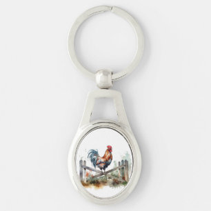 Llavero Gloria de la Mañana: Gallo Acuarela