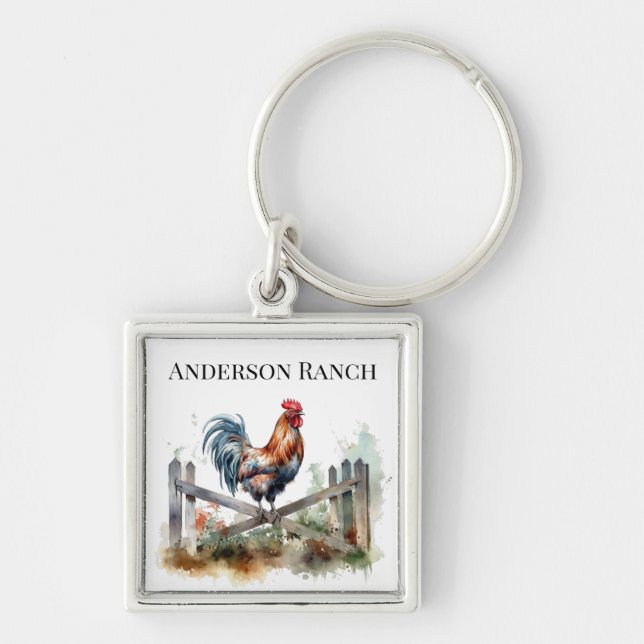 Llavero Gloria de la mañana: personalizado de acuarela (Frente)