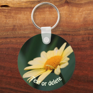 Llavero Gloriosa flor de margarita amarilla personalizada
