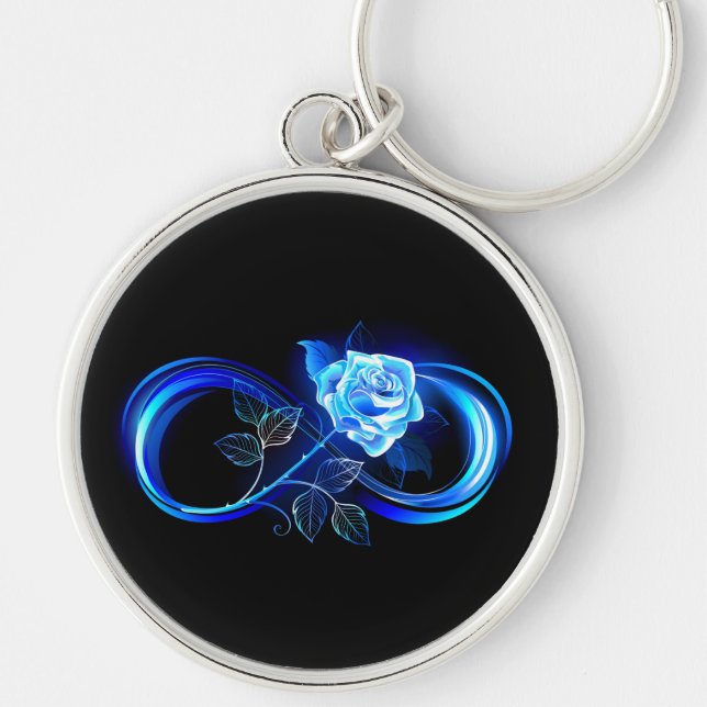 Llavero Glowing infinity with blue rose (Frente)