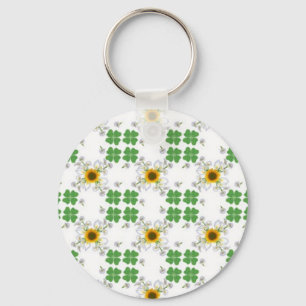 Llavero Glücksklee Clover mit Sonnenblume und Calla Lilie
