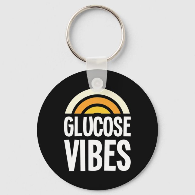 Llavero Glucosa Vibes Diabetes Apoyo a la Concienciación (Anverso)