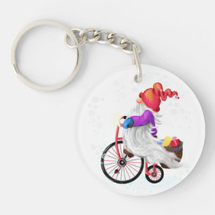 Llavero Gnome de navidades con llave de regalo