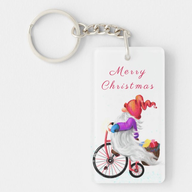 Llavero Gnome de regalo de cadena de claves para navidades (Frente)