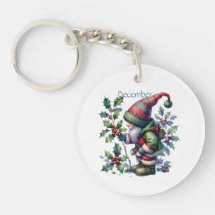 Llavero Gnome del Jardín de Nacimiento Personalizado de Di