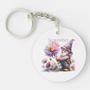 Llavero Gnome del Jardín Personalizado de Septiembre