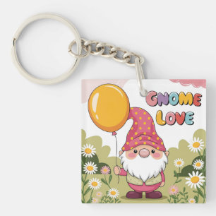 Llavero Gnome lindo con globo - Diseño de amor de Gnome