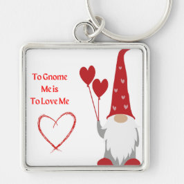 Llavero Gnome me quiere con un nome y un corazón