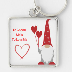 Llavero Gnome me quiere con un nome y un corazón