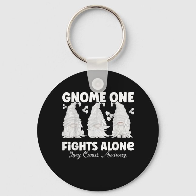 Llavero Gnome One solo lucha contra el cáncer de pulmón bl (Anverso)