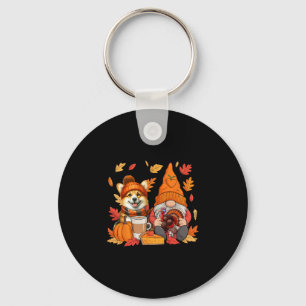 Llavero Gnome Pavo Corgi Día de Acción de Gracias Otoño Ho