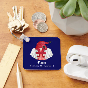 Llavero Gnome Pisces Astrología Rótulo Angel Keychain