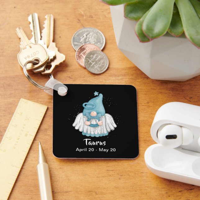 Llavero Gnome Taurus Astrología Rótulo Angel Keychain (Escritorio )
