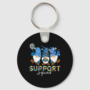 Llavero Gnomes Autism Awareness Support Squad Blue Ribbon