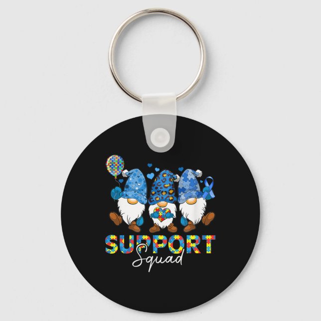 Llavero Gnomes Autism Awareness Support Squad Blue Ribbon (Anverso)