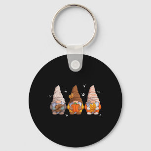 Llavero Gnomes De Acción De Gracias Con Hojas De Calabaza