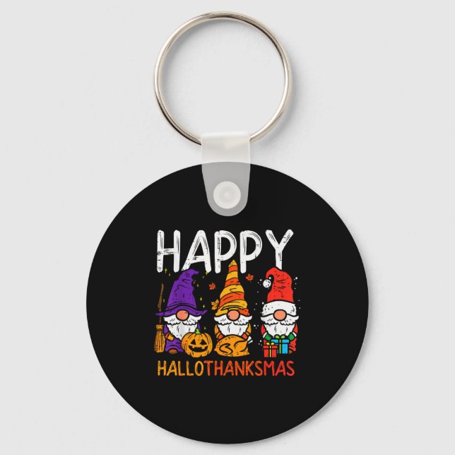 Llavero Gnomes Happy Hallothanksmas Halloween Thanksgiving (Anverso)