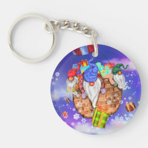 Llavero Gnomes navidades vuelan en globo y dan regalos