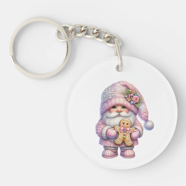 Llavero Gnomo de jengibre caprichoso de Navidad (Frente)