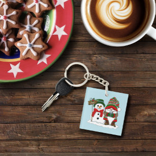 Llavero Gnomo Navideño Acogedor Muñeco de Nieve Fiesta de