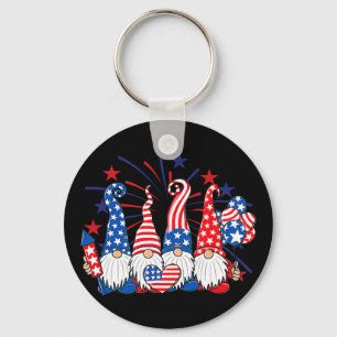 Llavero Gnomos del 4 de julio Bandera Patriótica Americana