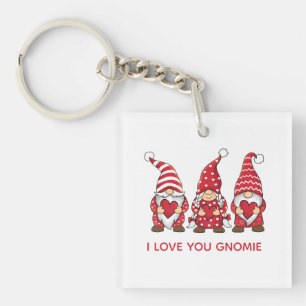 Llavero Gnomos rojos con corazones Día de San Valentín per