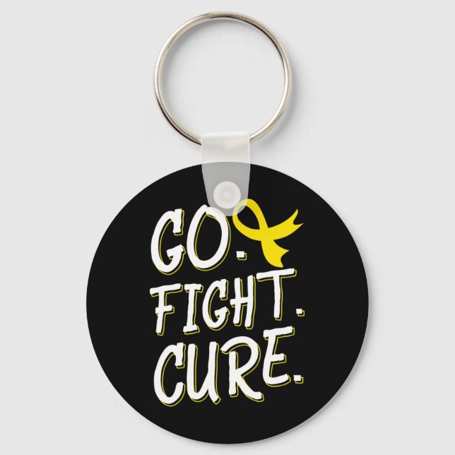 Llavero Go Fight Cure Children Cancer Gold Ribbon Awarene (Anverso)