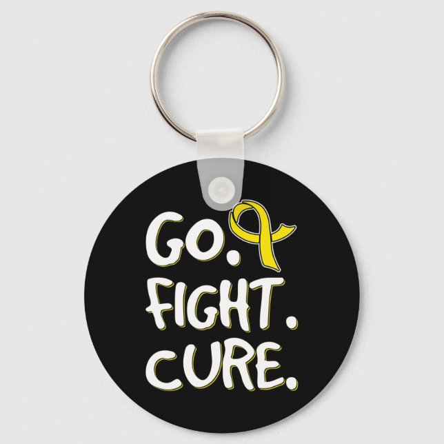 Llavero Go Fight Cure Gold Ribbon Child Cancer Awarene (Anverso)