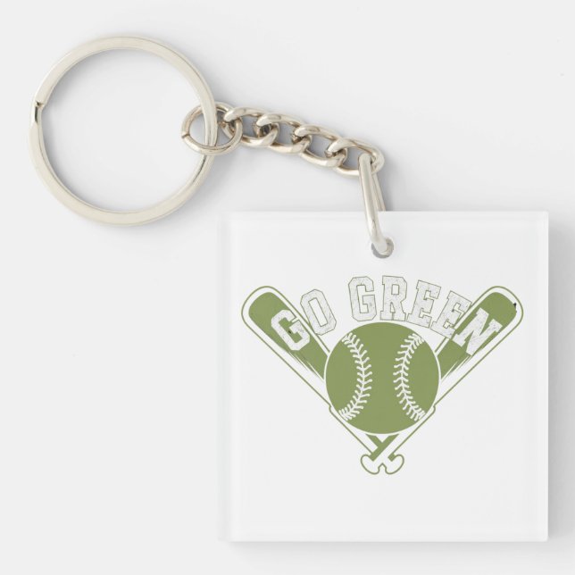 Llavero Go Green Baseball Design (Frente)