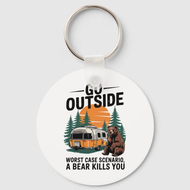 Llavero Go Outside Worst Case You Get Eaten  (Anverso)