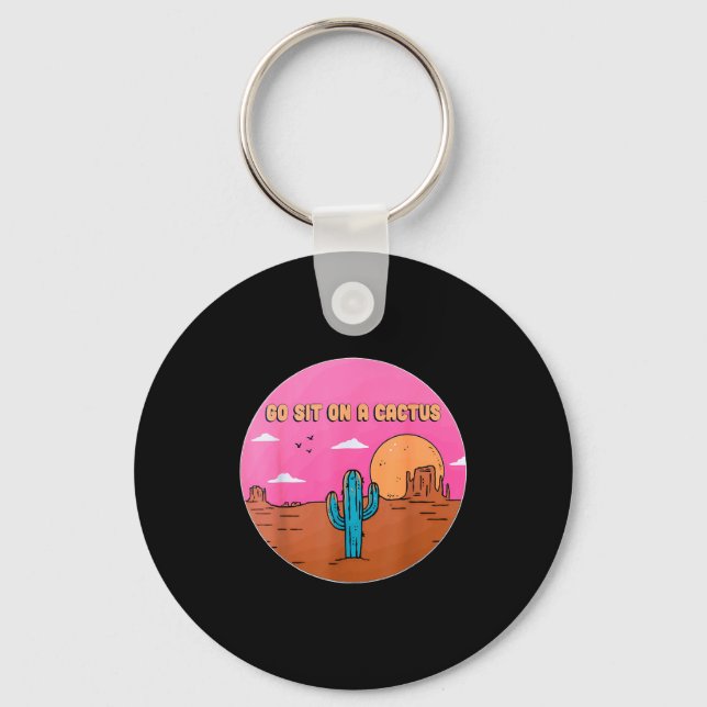 Llavero Go Sit On A Cactus Succulent Plant Gardening Desig (Anverso)