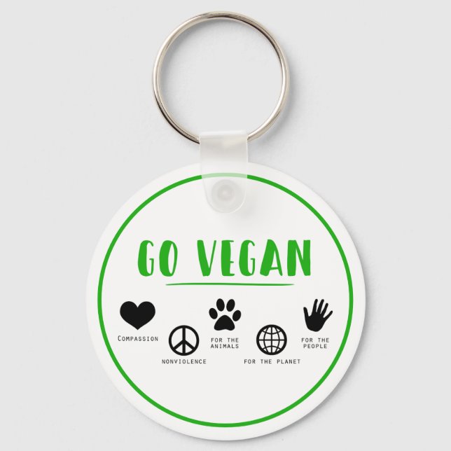 Llavero Go Vegan (Anverso)