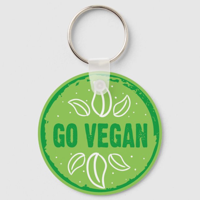 Llavero Go Vegan, vegano, vegetariano, (Anverso)