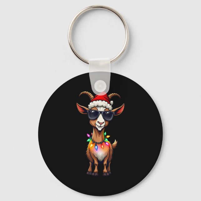 Llavero Goat Santa Hat ilumina a Navidades con navidad paj (Anverso)