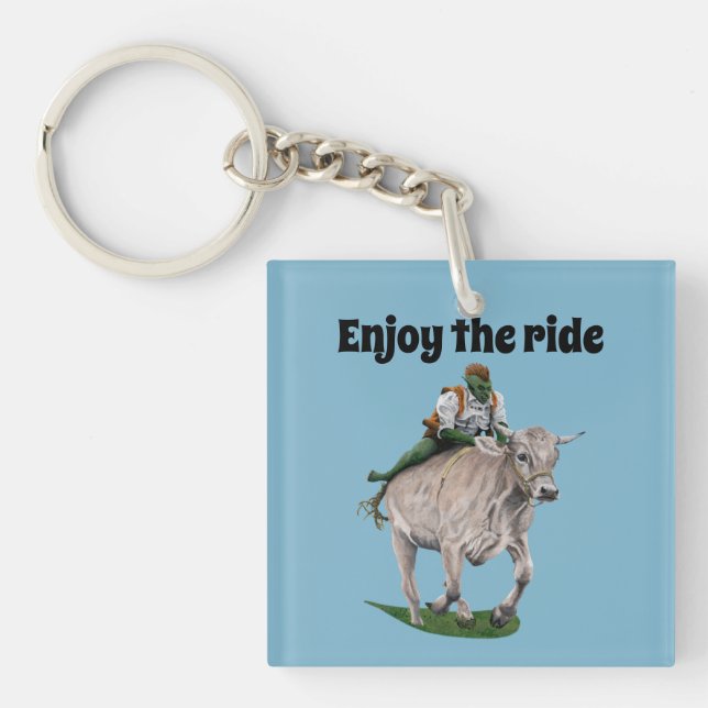 Llavero Goblin Rider Ox Racer Fantasy Art Keychain (Frente)