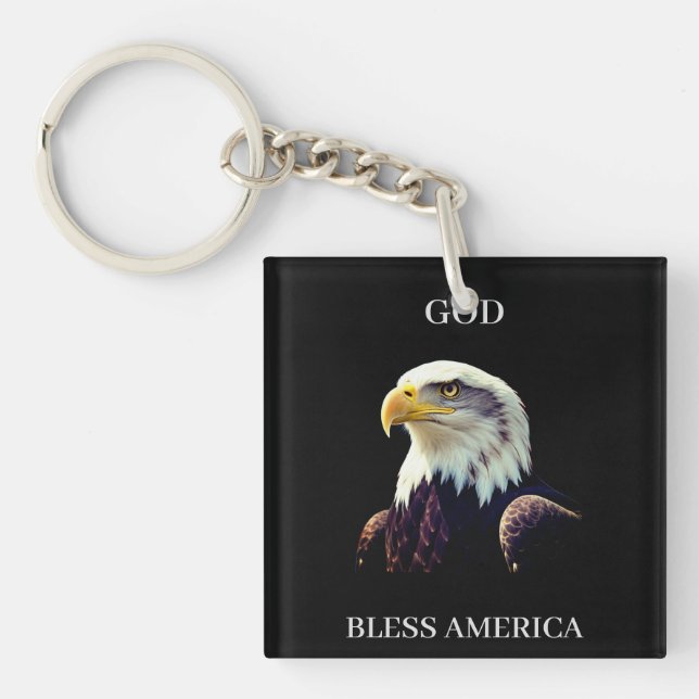 Llavero God Bless America – Patriotic Strength with  Proud (Frente)