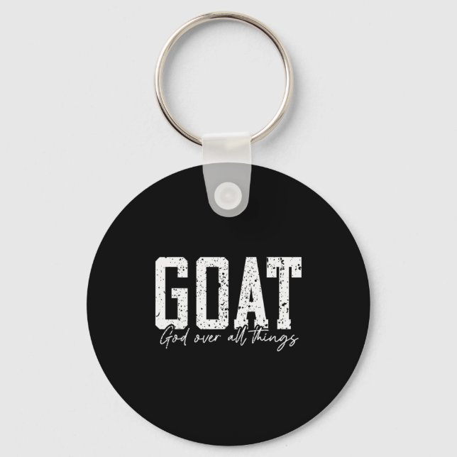 Llavero God Over All Things Jesus Goat Cool Inspirational  (Anverso)