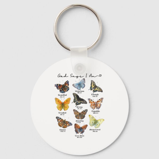 Llavero God Says I Am Bible Verse Religious Christian Butt (Anverso)
