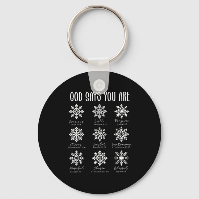 Llavero God Says You Are Christian Snowflake Christmas Bib (Anverso)