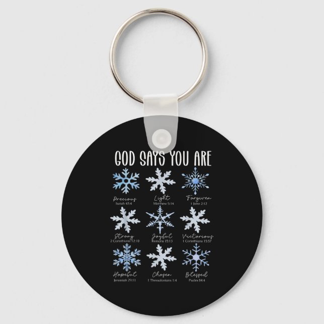 Llavero God Says You Are Christian Snowflake Christmas Bib (Anverso)