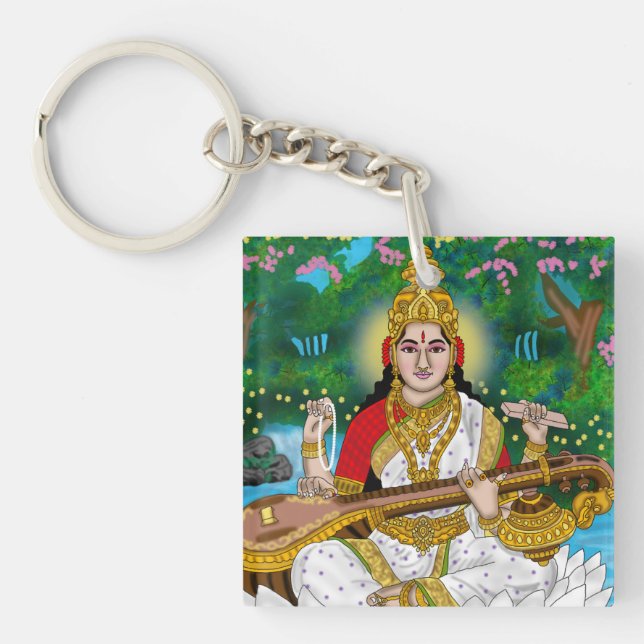 Llavero Goddess Saraswati Keychain (Frente)