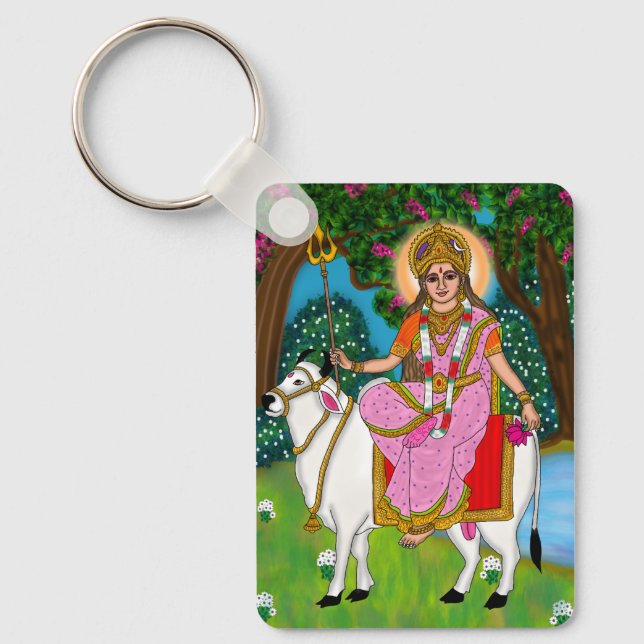 Llavero Goddess Shailputri Keychain (Anverso)