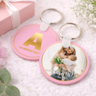 Llavero Gold Alfabet Letter Button sleutelhanger