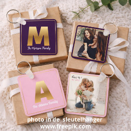 Llavero Gold Alfabet Letter Button sleutelhanger