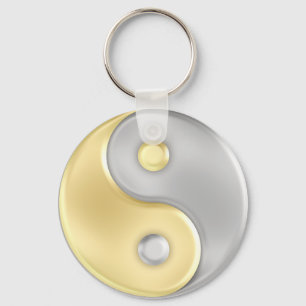 Llavero Gold and Silver Yin and Yang