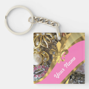 Llavero Gold bling fleur de lys