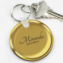 Llavero Gold Coin Elegant Luxury Bridesmaid Wedding Favor